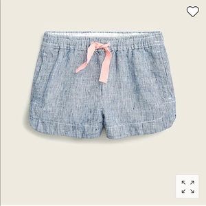 J. Crew Crewcuts Girls Fishtail Hem Short in Linen with pockets blue Size 6